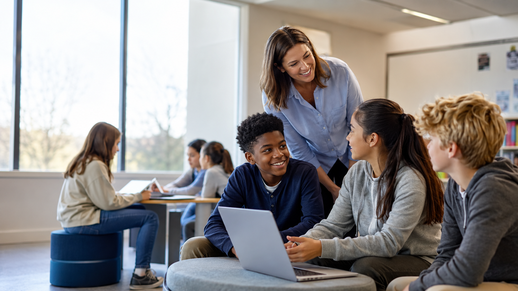 Students engaged in school